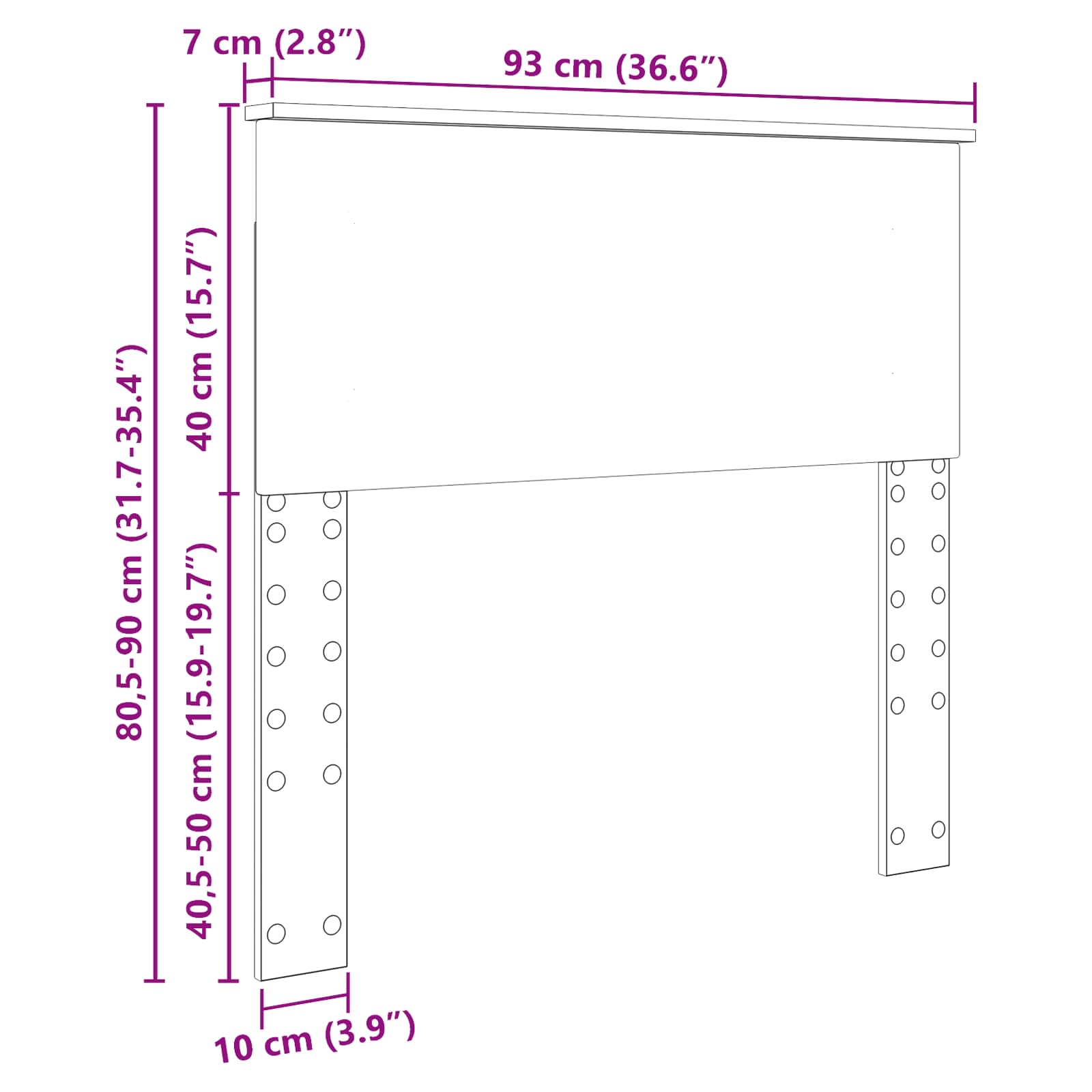 Tête de lit Blanc Brillant 90 cm Bois d'ingénierie - XIOS
