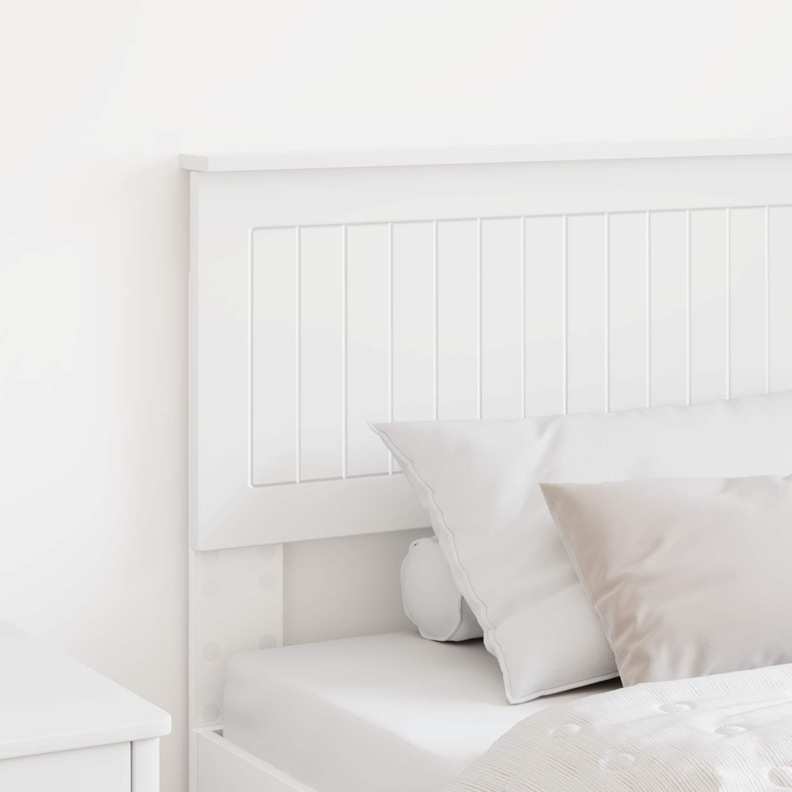 Tête de lit Blanc Bois d'ingénierie