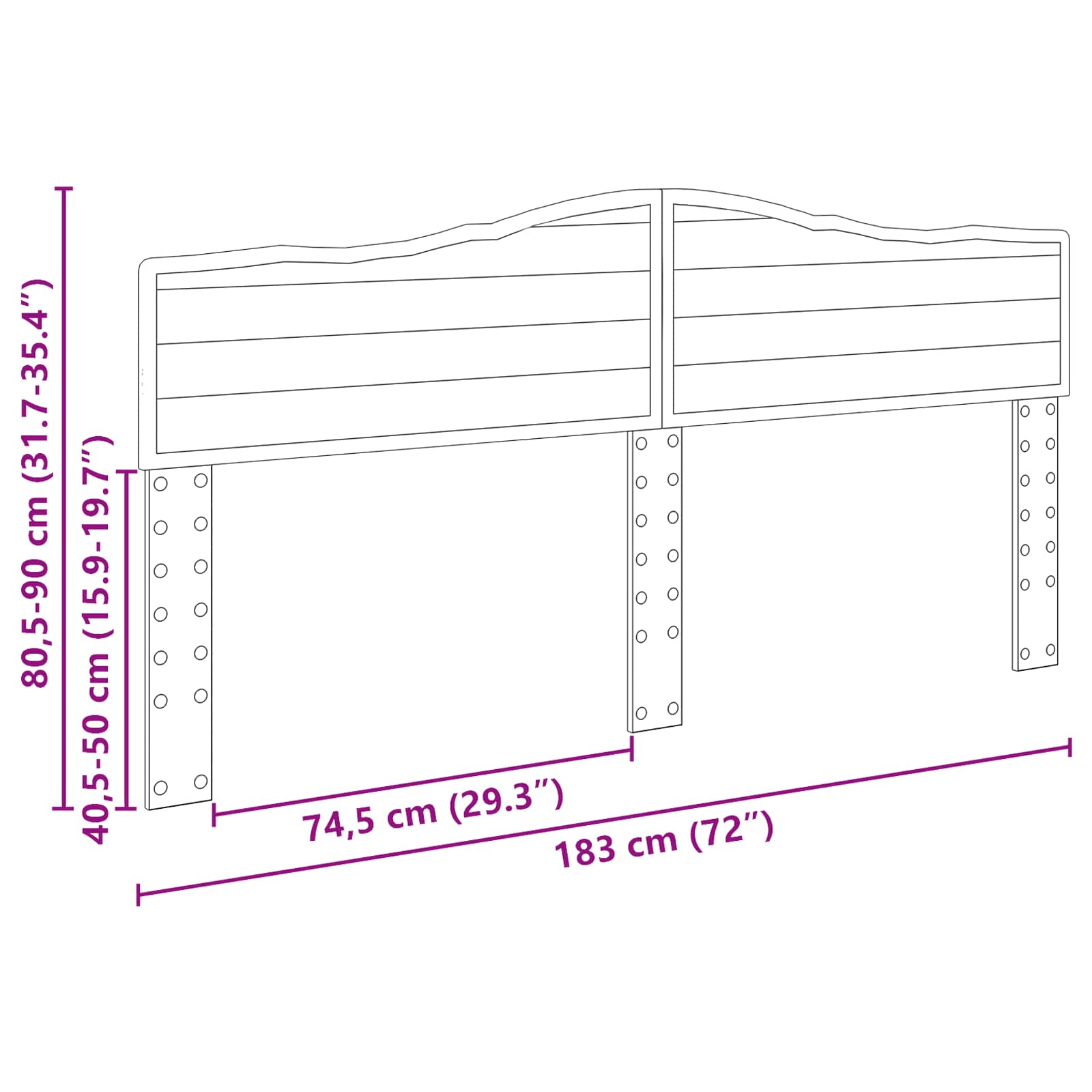 Tête de lit Chêne brun 180 cm Bois d'ingénierie - XIOS