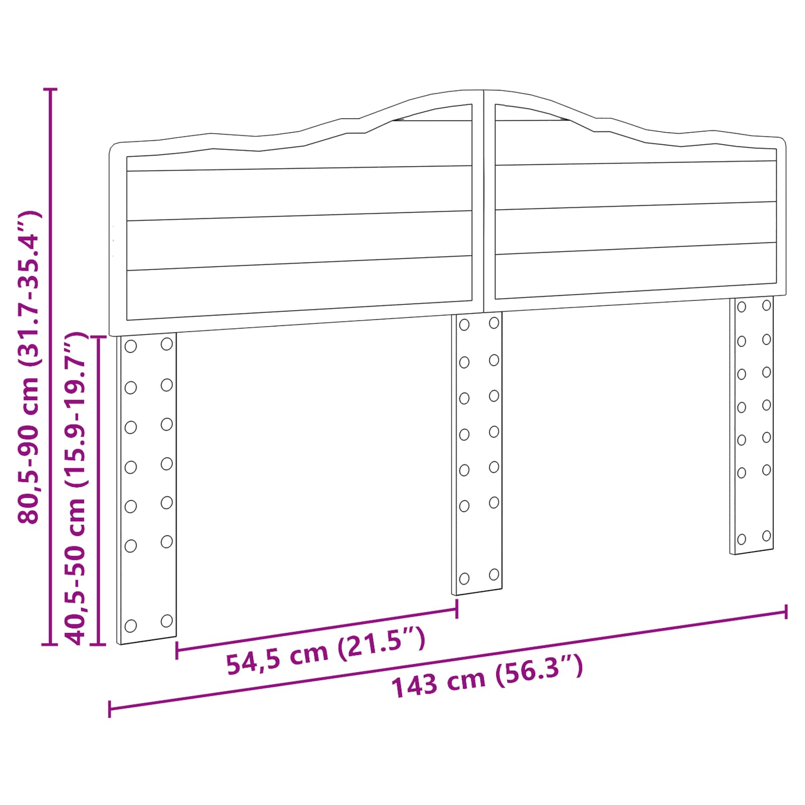 Tête de lit Chêne brun 140 cm Bois d'ingénierie - XIOS