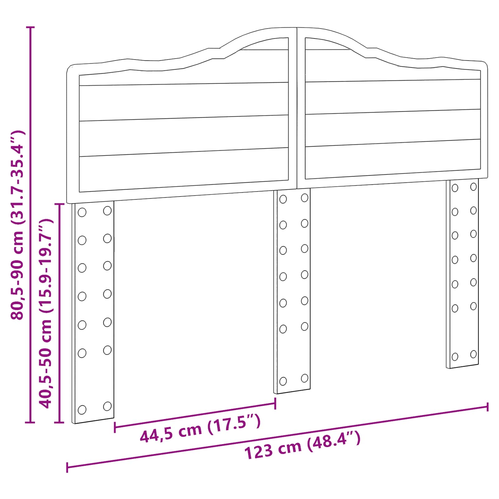 Tête de lit Chêne noir 120 cm Bois d'ingénierie - XIOS
