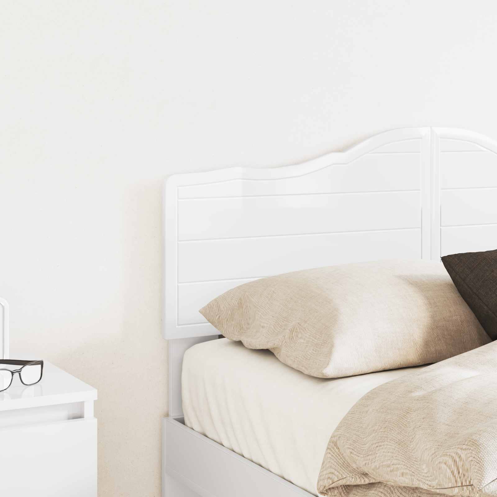 Tête de lit Blanc Brillant Bois d'ingénierie