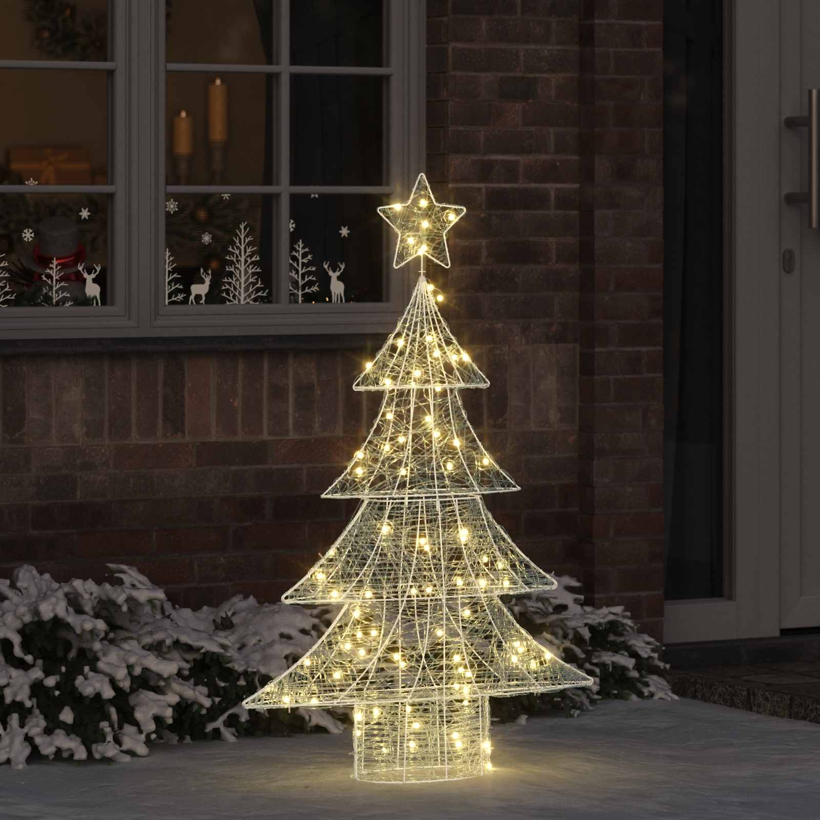 Sapin de Noël avec 100 LED Blanc chaud 120 cm Acrylique - XIOS