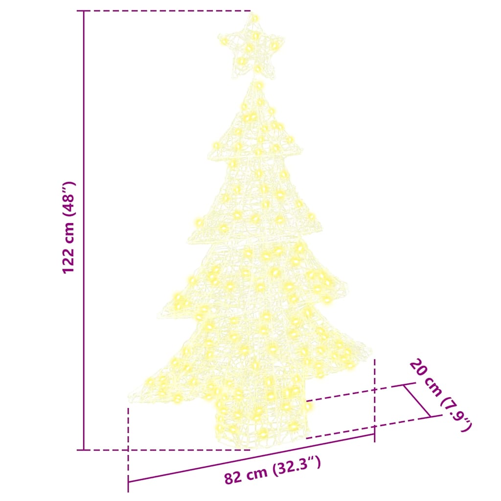 Sapin de Noël avec 100 LED Blanc chaud 120 cm Acrylique - XIOS