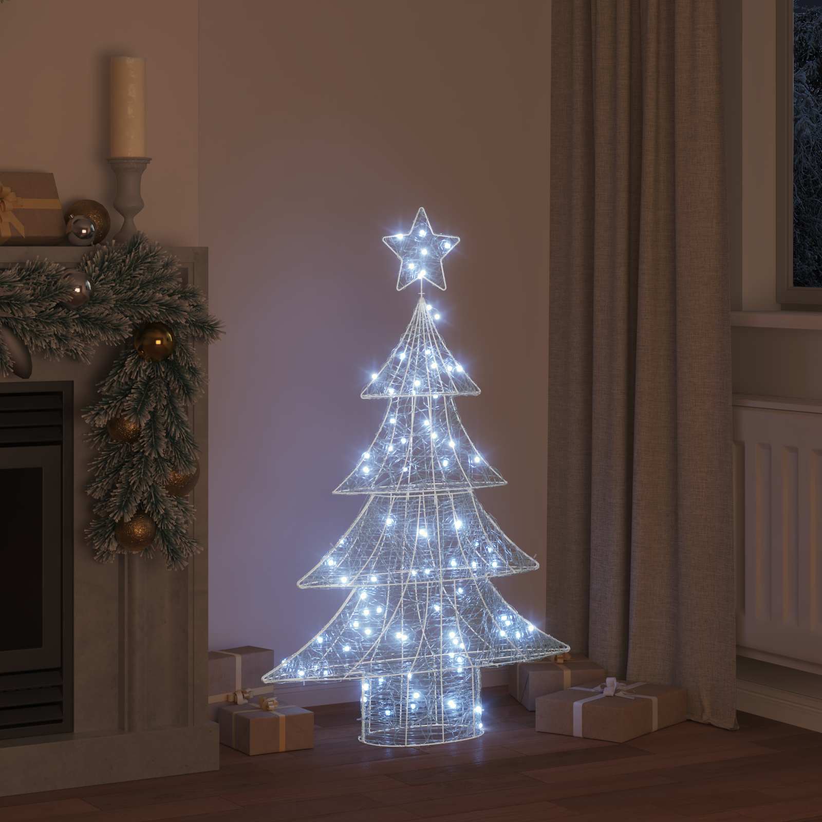Sapin de Noël avec 100 LED Blanc froid 120 cm Acrylique - XIOS