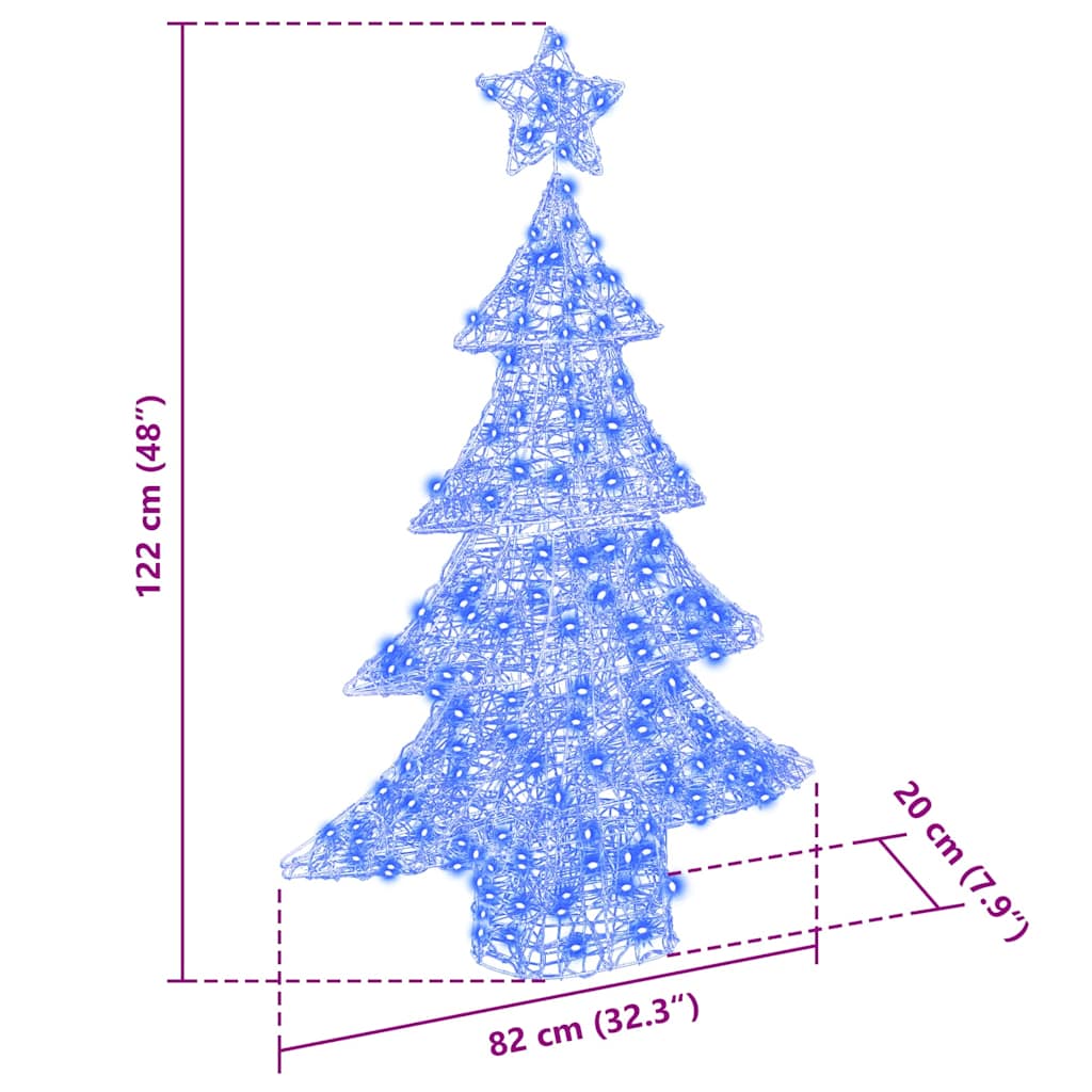 Sapin de Noël avec 100 LED Bleu 120 cm Acrylique - XIOS