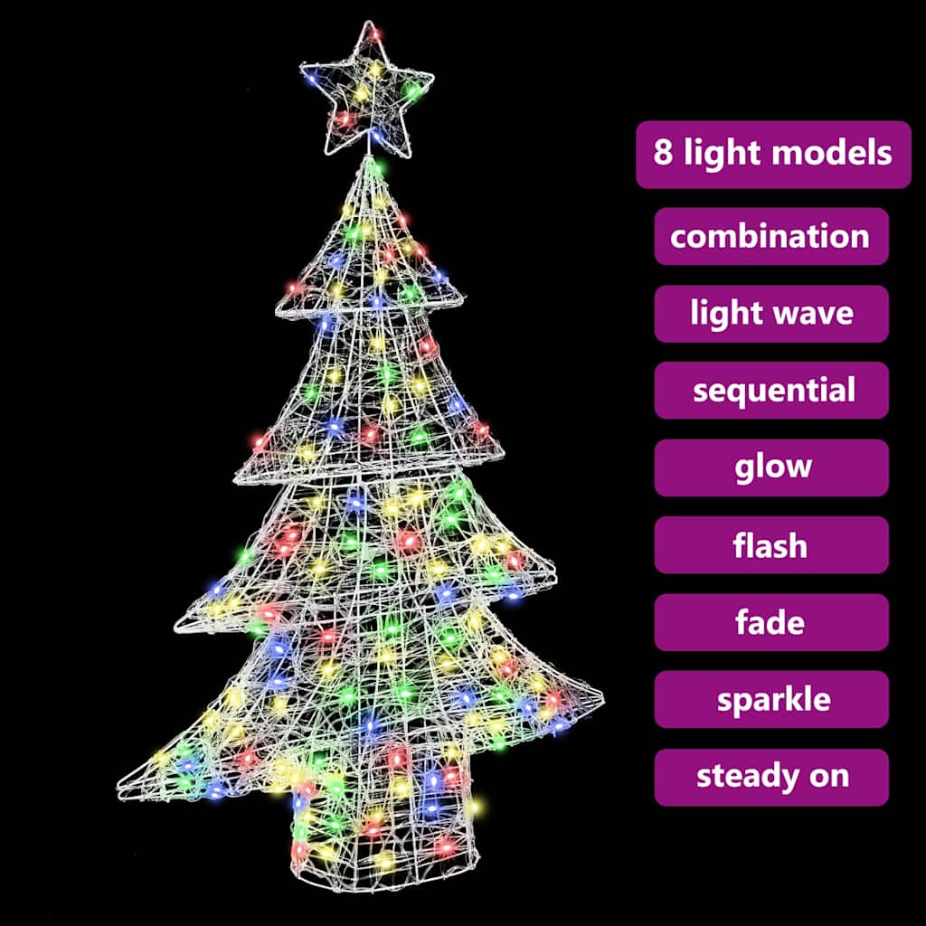 Sapin de Noël avec 100 LED Multicolore 120 cm Acrylique - XIOS