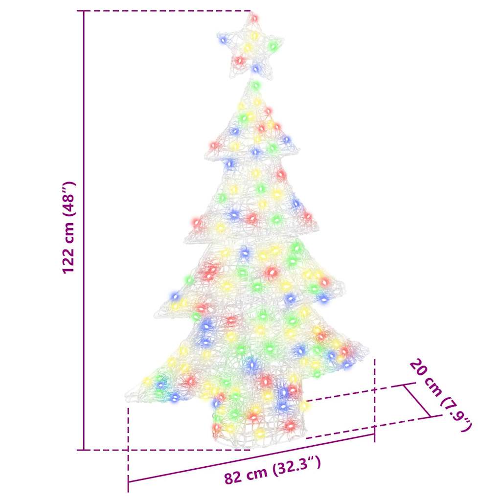 Sapin de Noël avec 100 LED Multicolore 120 cm Acrylique - XIOS