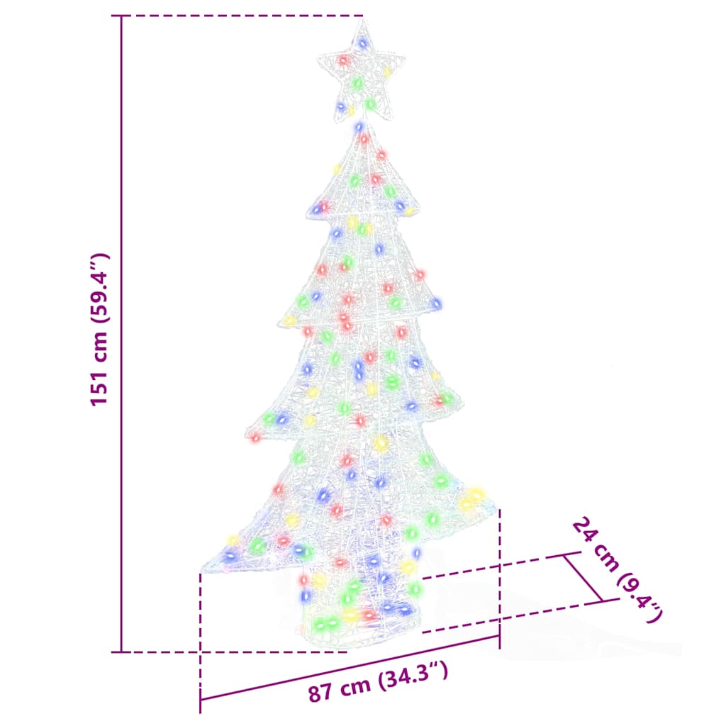 Sapin de Noël avec 160 LED Multicolore 150 cm Acrylique - XIOS