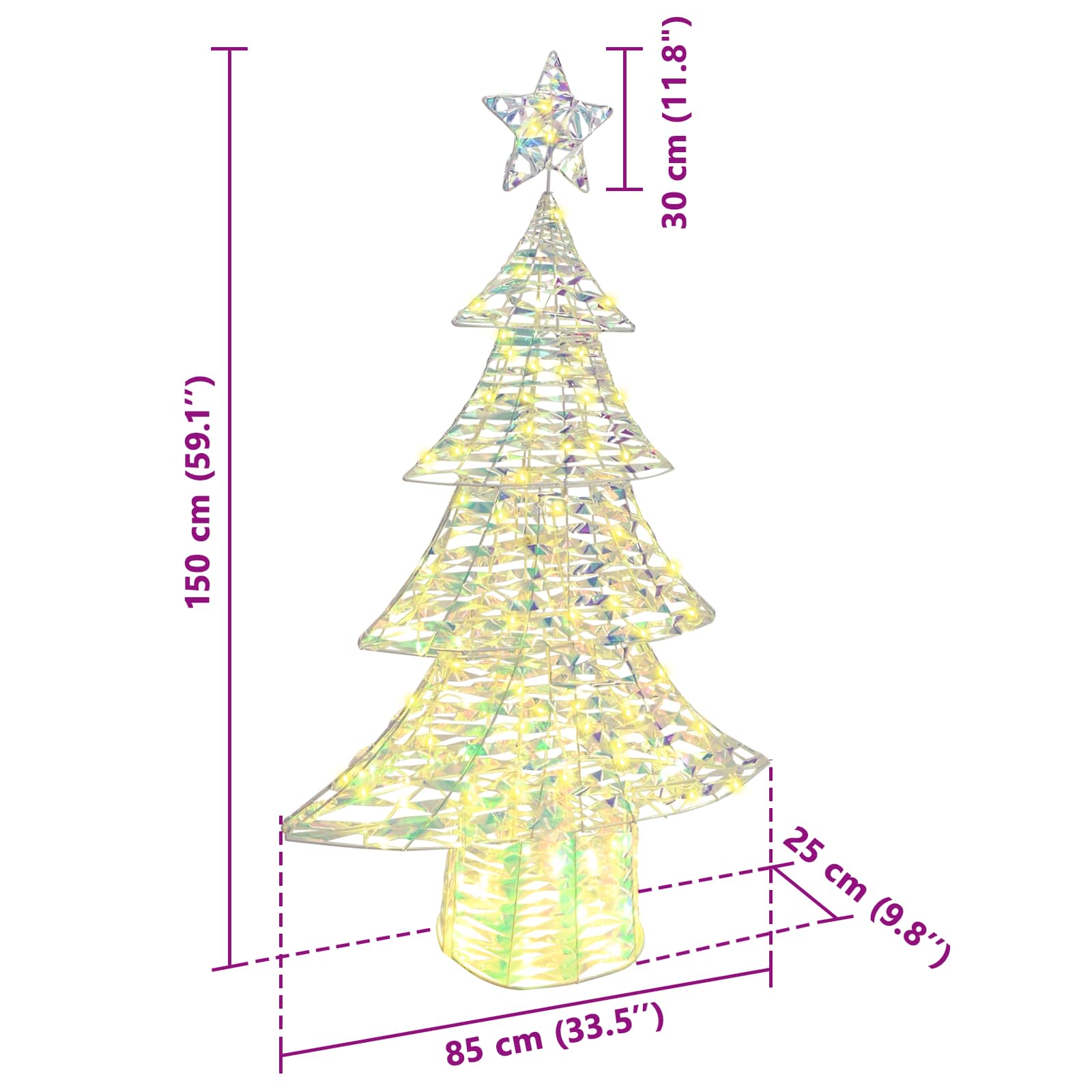 Sapin de Noël avec 160 LED Blanc chaud 150 cm PET - XIOS