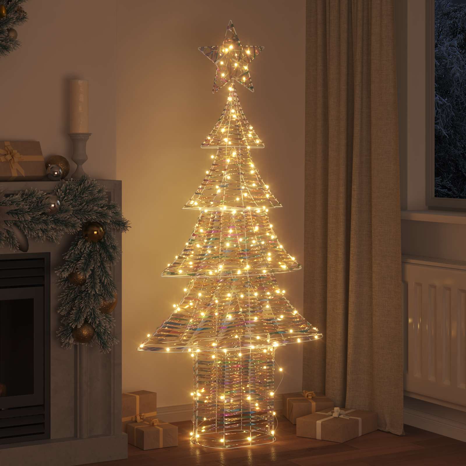 Sapin de Noël avec 240 LED Blanc chaud 181 cm PET - XIOS