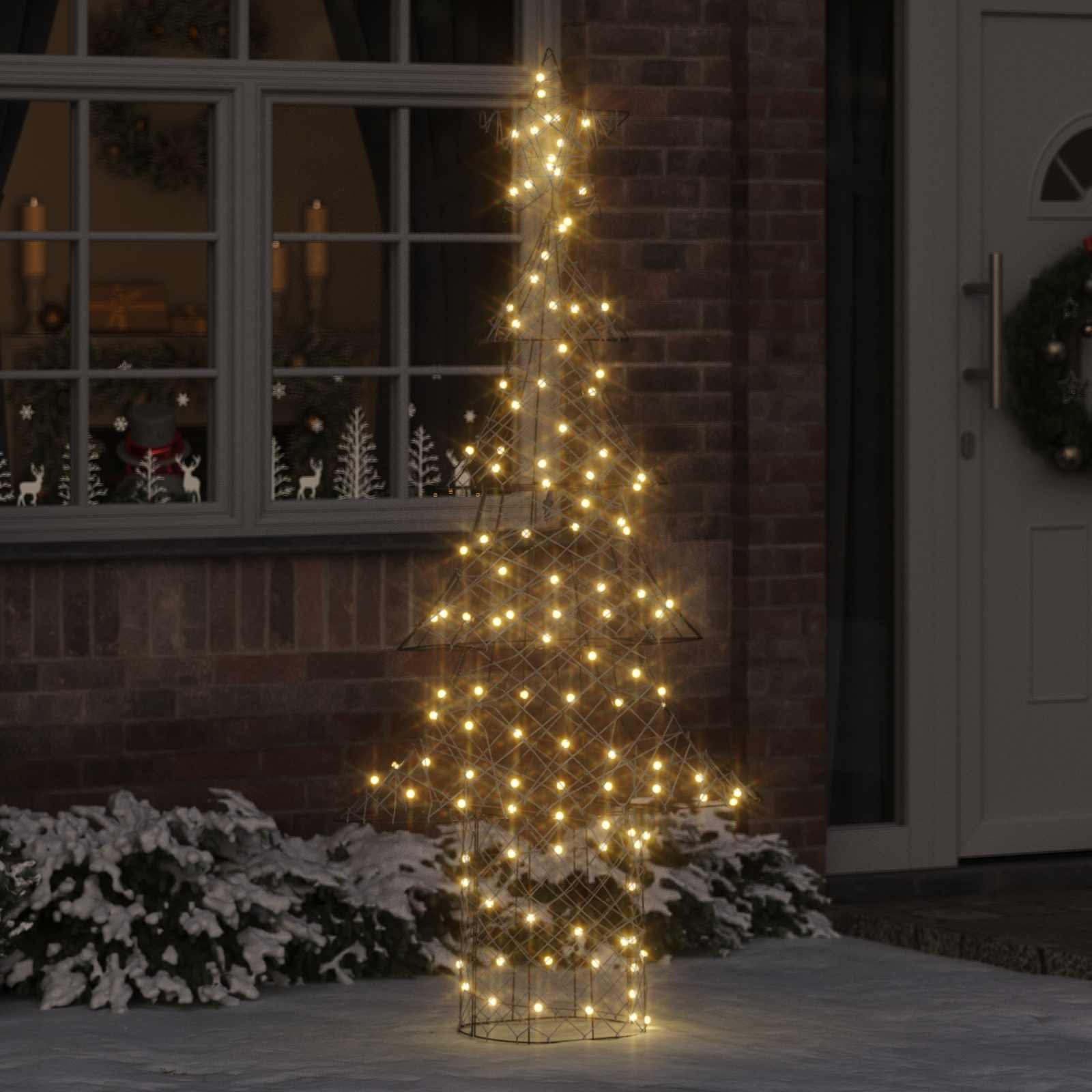 Sapin de Noël avec 240 LED Blanc chaud 180 cm Rotin - XIOS