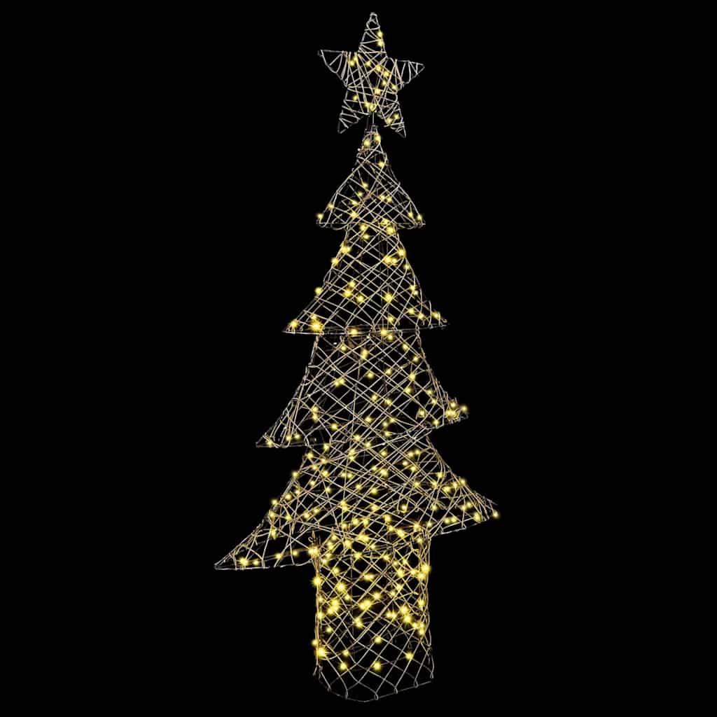 Sapin de Noël avec 240 LED Blanc chaud 180 cm Rotin - XIOS