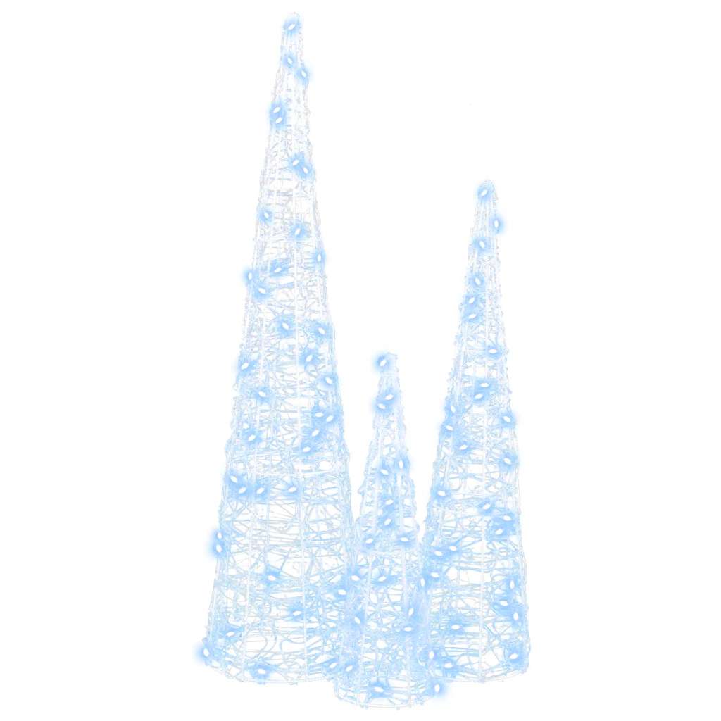 Sapin de Noël 3 pcs Blanc froid 20 x 20 x 80 cm Acrylique - XIOS