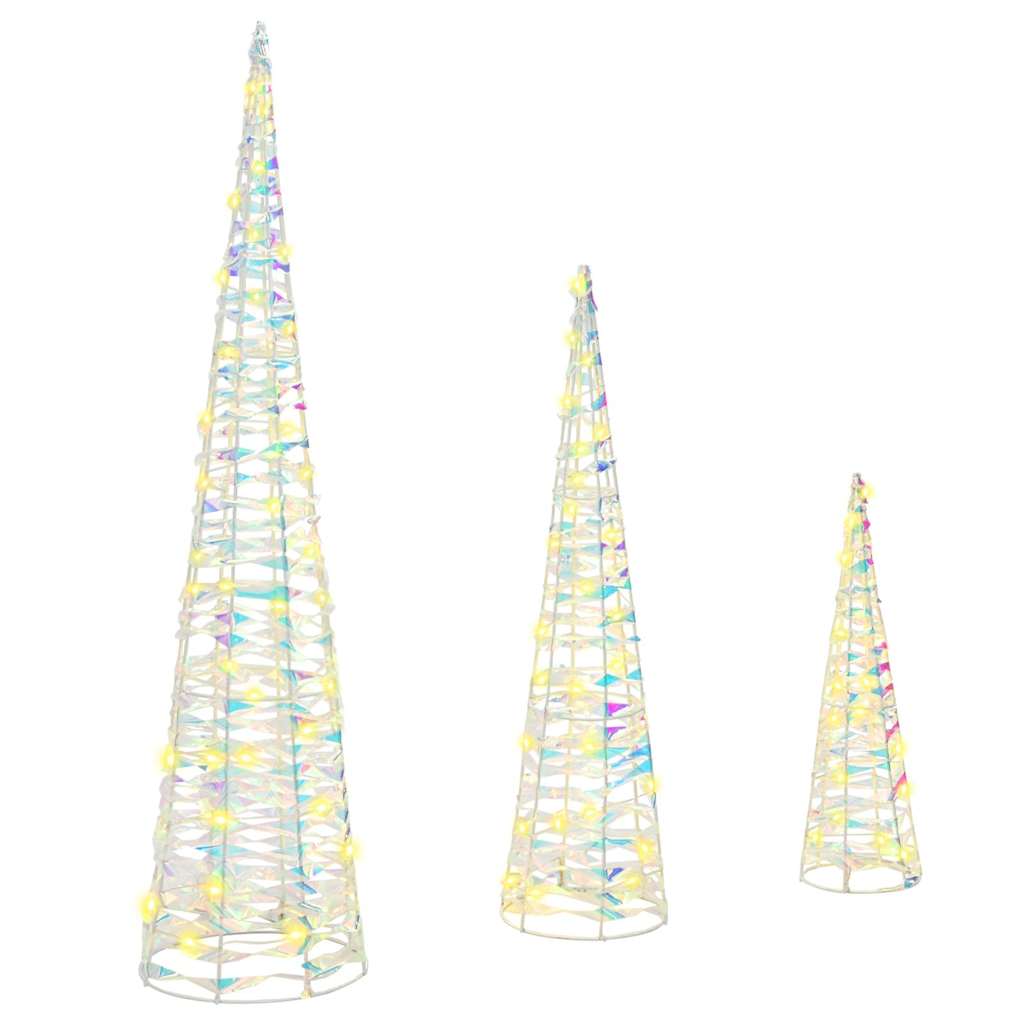 Sapin de Noël avec 90 LED 3 pcs Blanc chaud 20 x 20 x 80 cm PET - XIOS