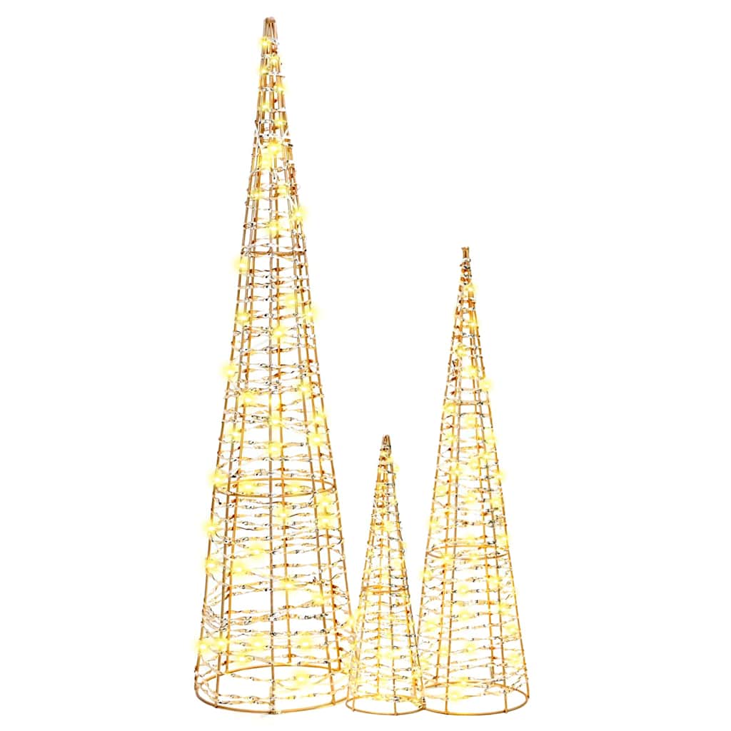 Sapin de Noël avec 90 LED 3 pcs Blanc chaud 20 x 20 x 80 cm PET - XIOS