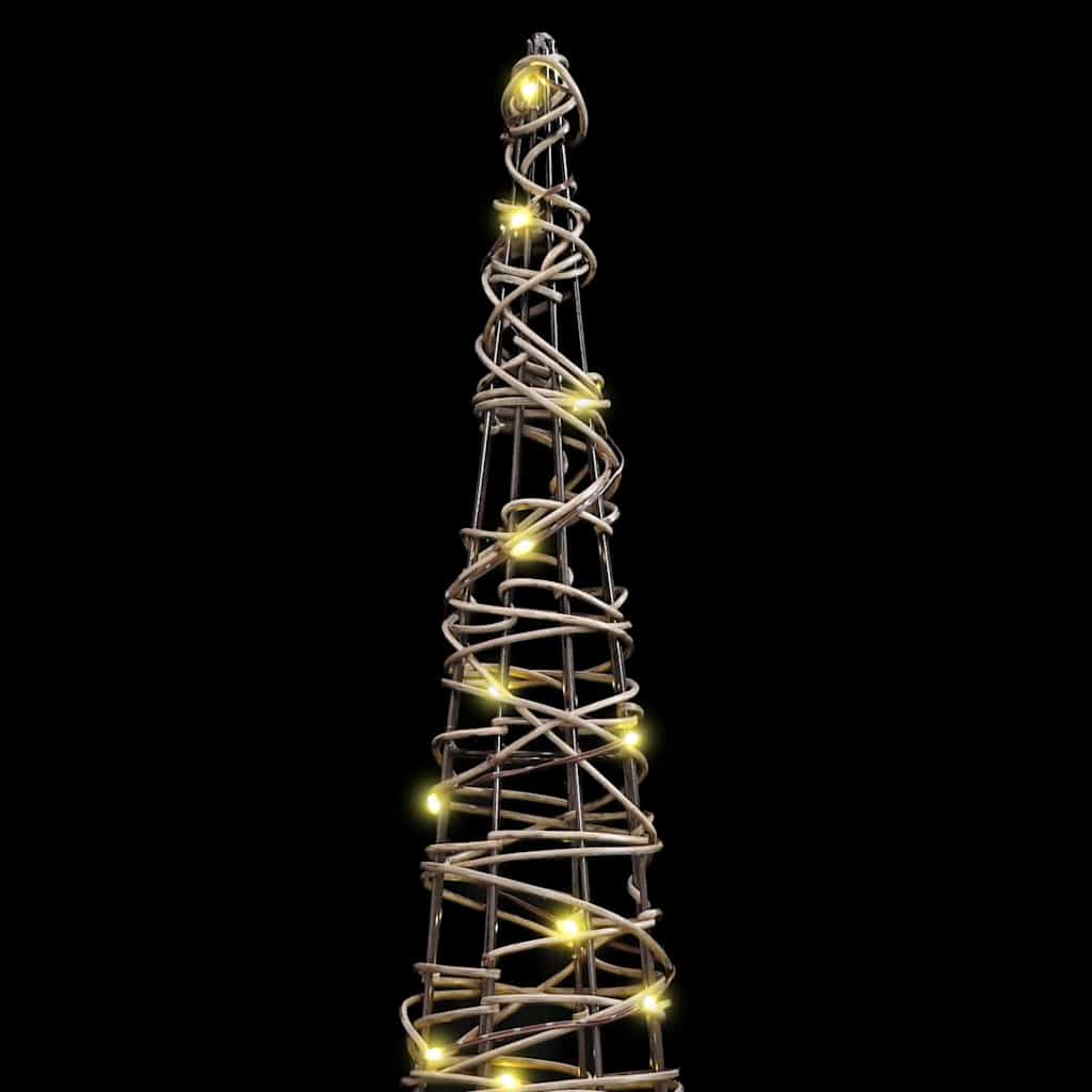 Sapin de Noël 3 pcs Blanc chaud 20 x 20 x 80 cm Rotin - XIOS