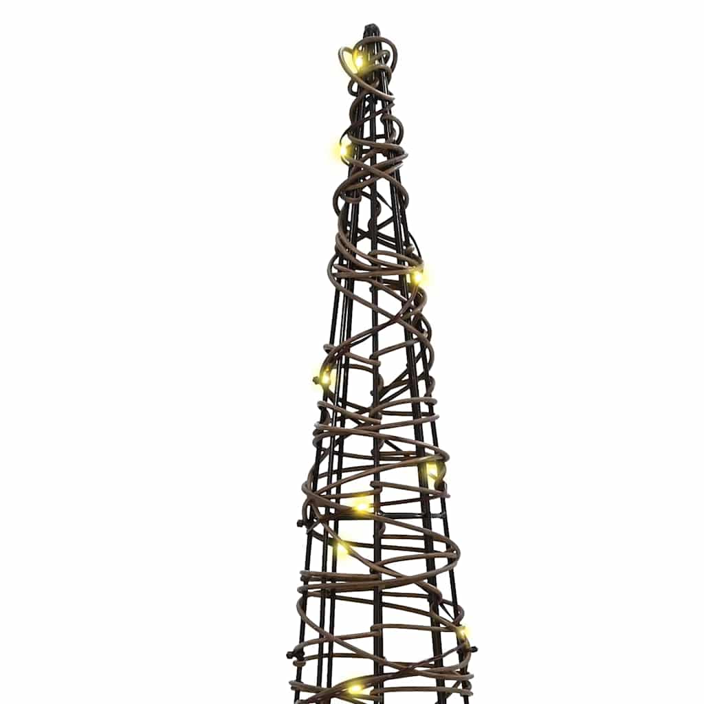 Sapin de Noël 3 pcs Blanc chaud 20 x 20 x 80 cm Rotin - XIOS