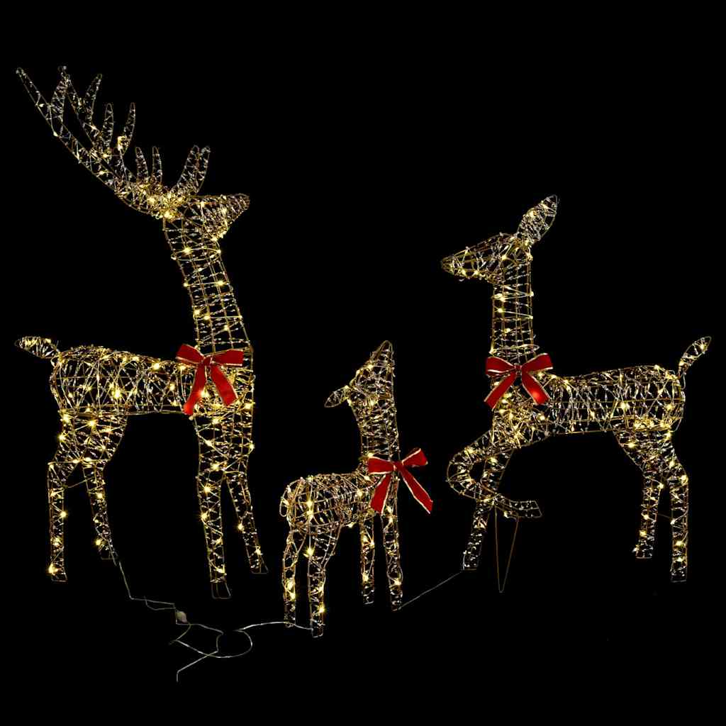 Famille Renne 3 pcs Blanc chaud 67 x 26 x 127 cm PET - XIOS