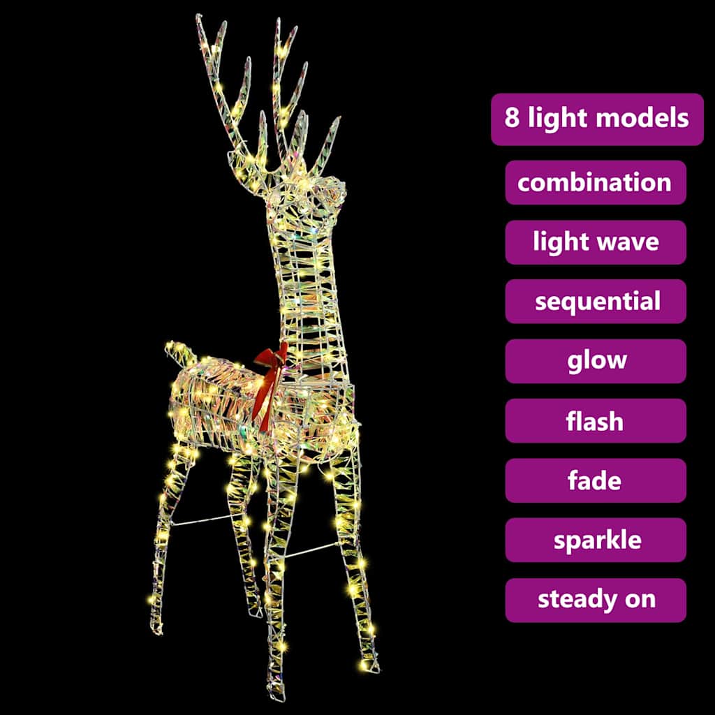 Renne 3D avec 140 LED Blanc chaud 128 cm PET - XIOS