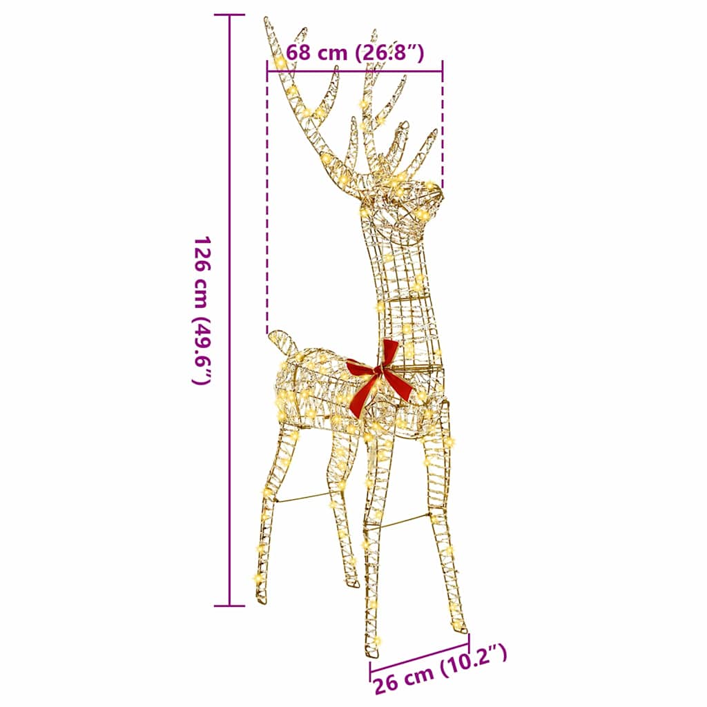 Renne 3D avec 140 LED Blanc chaud 128 cm PET - XIOS