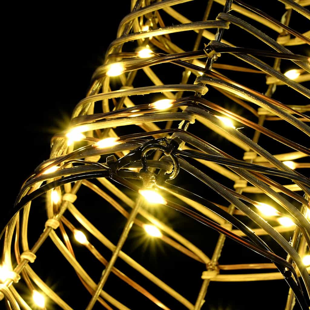 Traîneau tiré par un renne avec 140 LED Blanc chaud 60 cm Rotin - XIOS