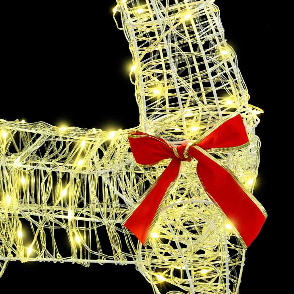 Traîneau tiré par un renne Blanc chaud 70 x 26 x 128.5 cm - XIOS