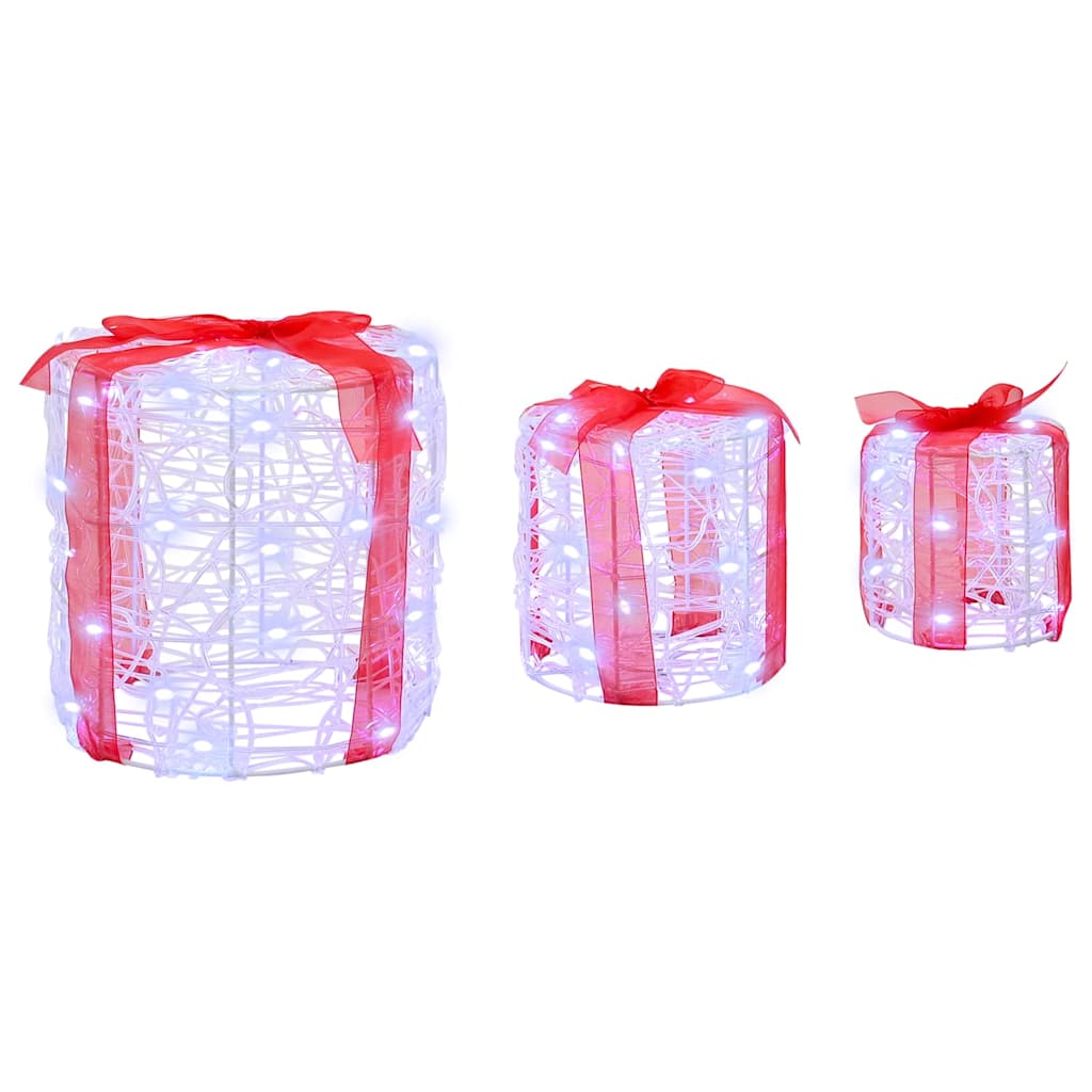 Décoration de boîte cadeau 3 pcs Blanc froid 20 x 20 x 21 cm - XIOS