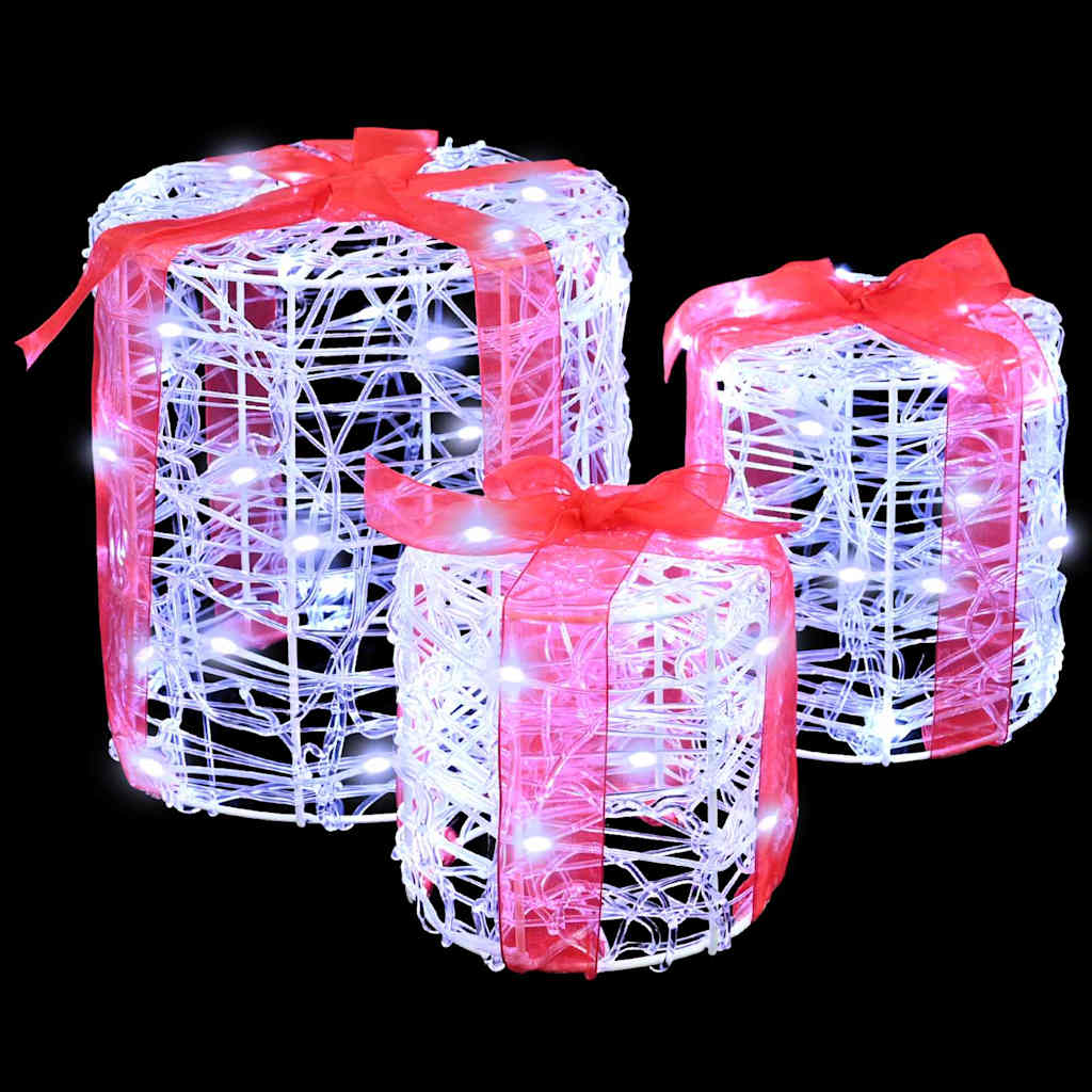 Décoration de boîte cadeau 3 pcs Blanc froid 20 x 20 x 21 cm - XIOS