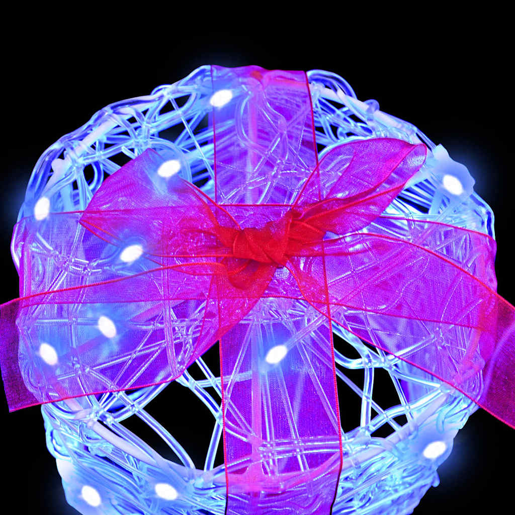 Décoration de boîte cadeau 3 pcs Bleu 20 x 20 x 21 cm Acrylique - XIOS