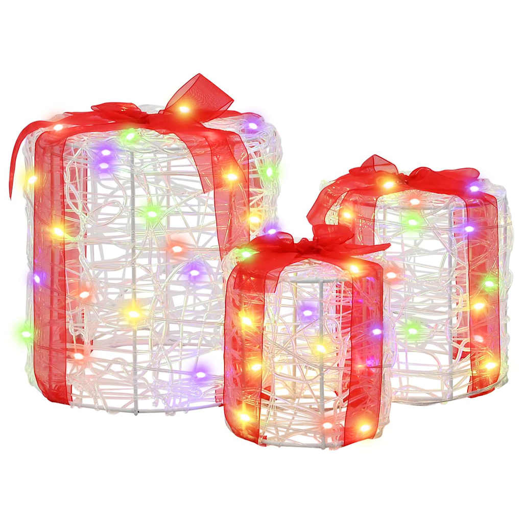 Décoration de boîte cadeau 3 pcs coloré 20 x 20 x 21 cm - XIOS