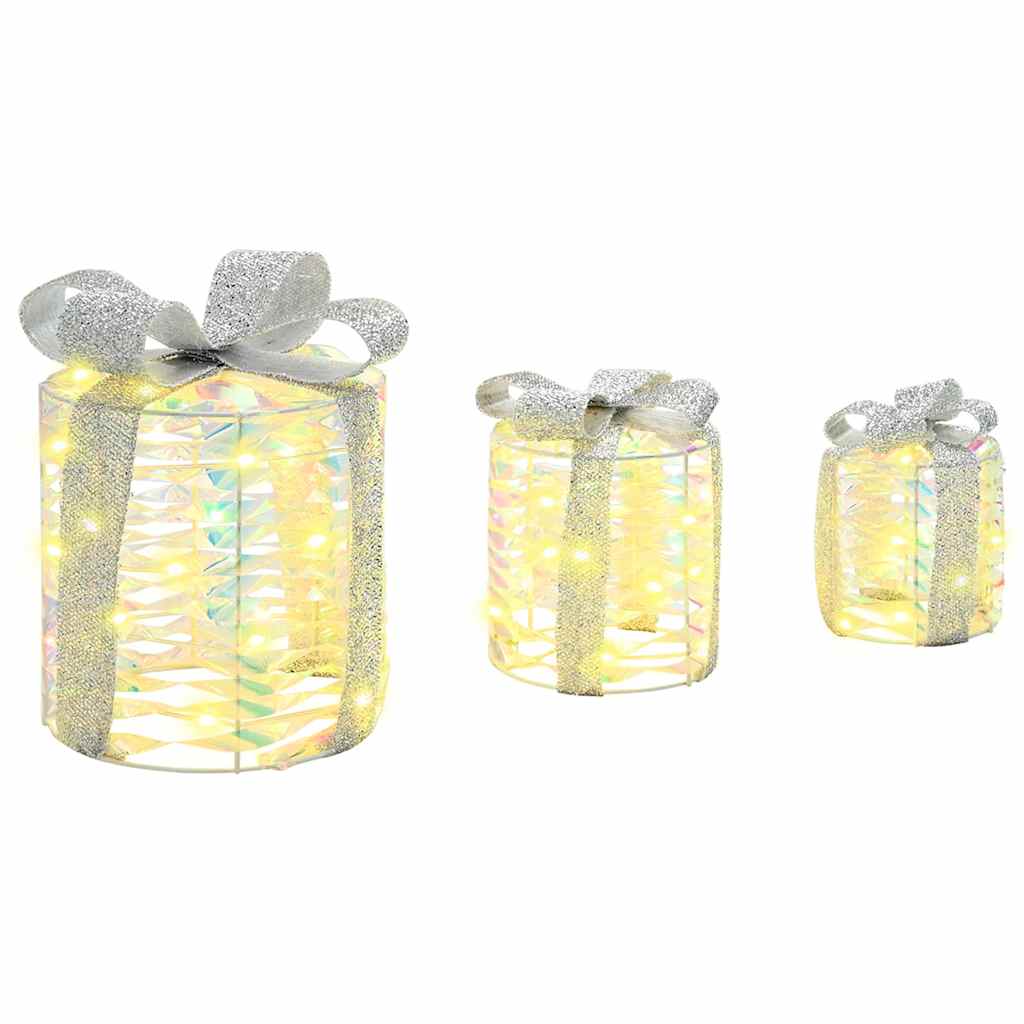 Décoration de boîte cadeau avec 60 LED 3 pcs Blanc chaud PET - XIOS