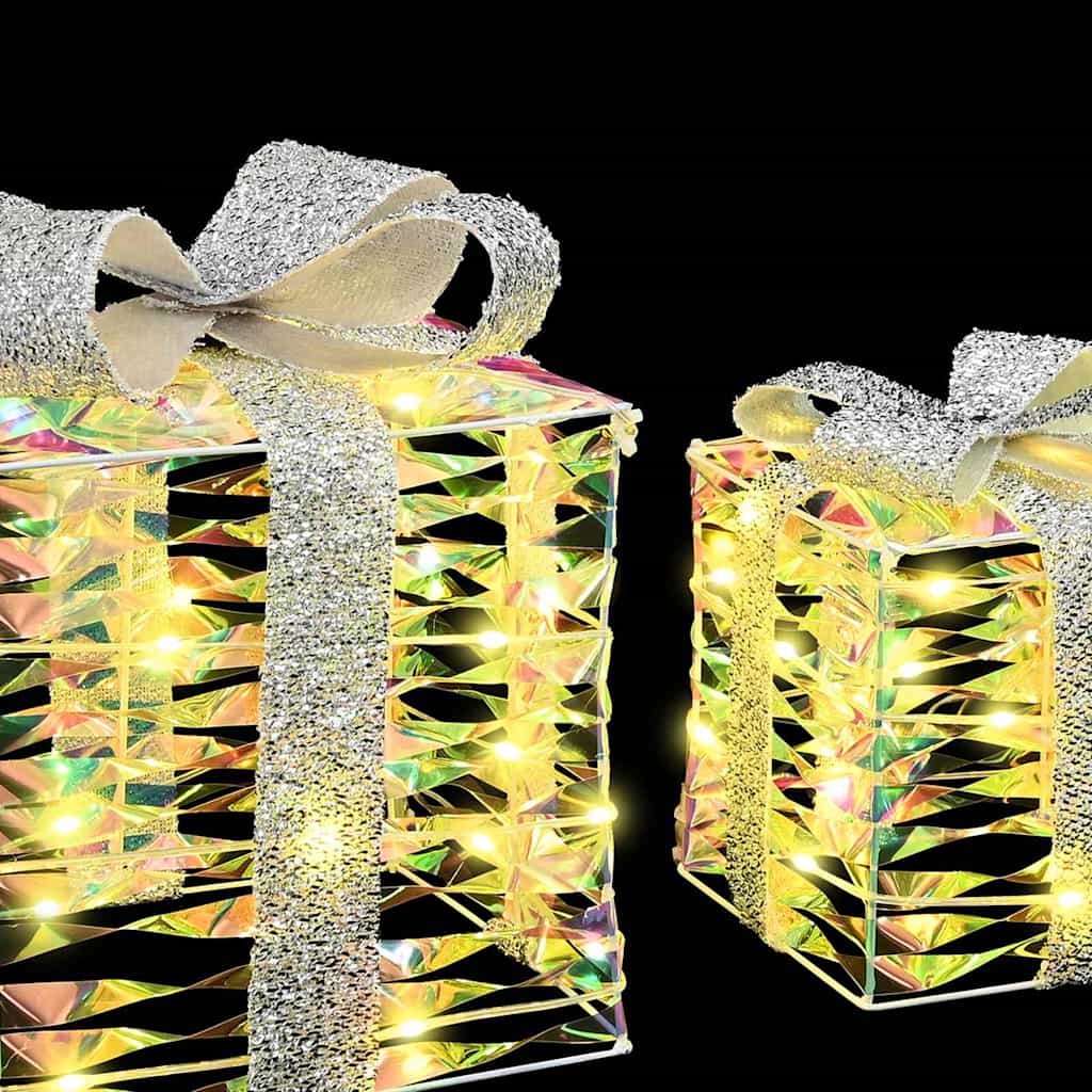 Boîte Cadeau avec 60 LED 3 pcs Blanc chaud 20 x 20 x 20 cm PET - XIOS