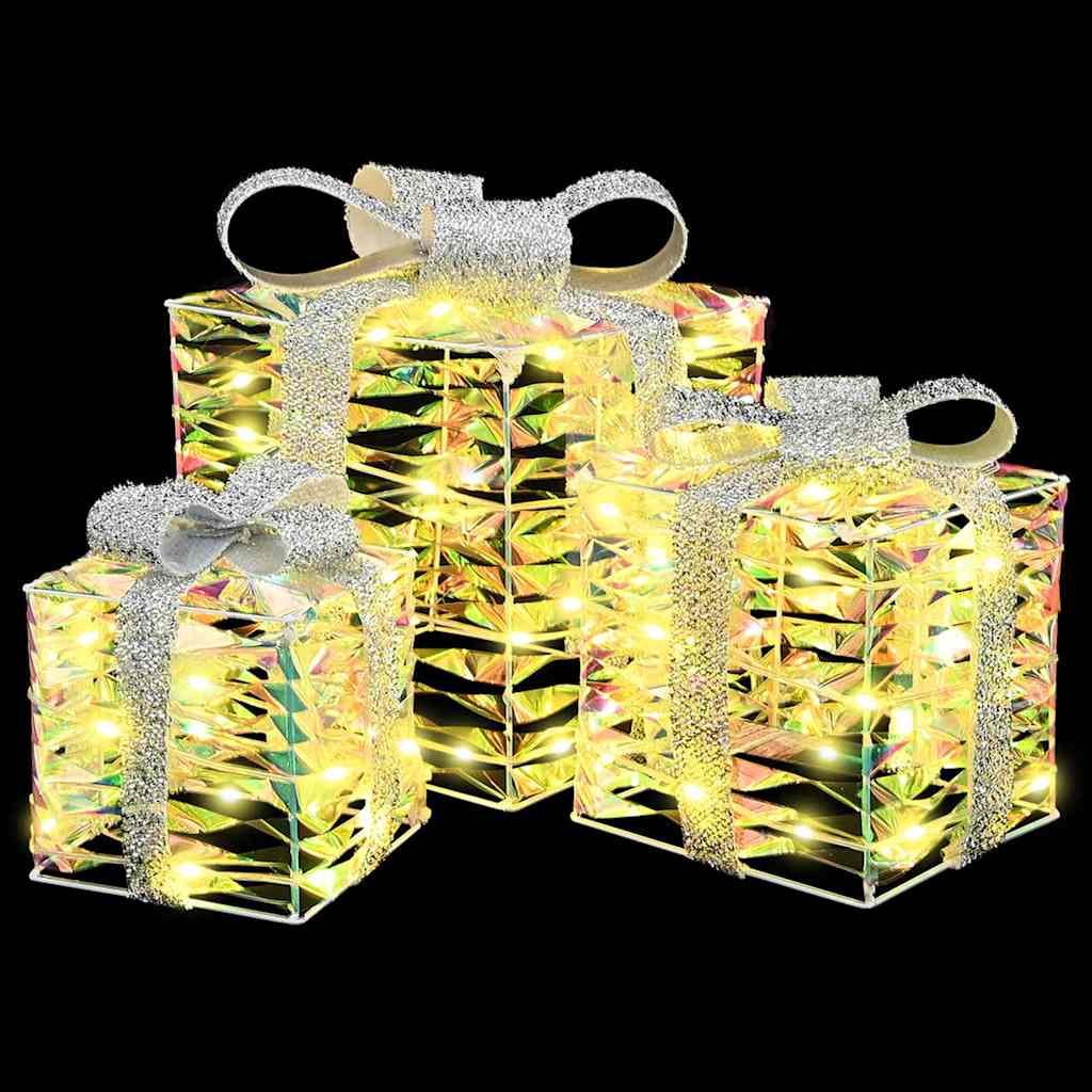 Boîte Cadeau avec 60 LED 3 pcs Blanc chaud 20 x 20 x 20 cm PET - XIOS