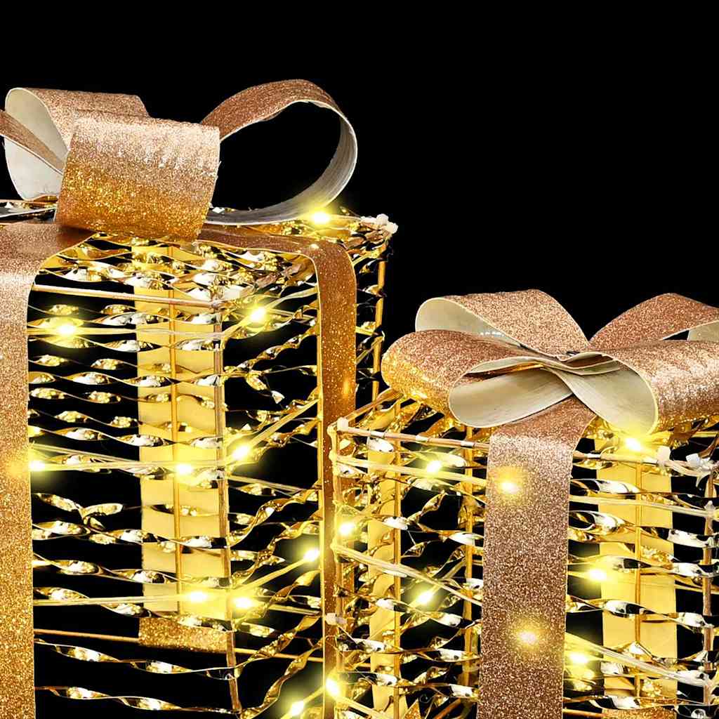 Boîte Cadeau avec 60 LED 3 pcs Blanc chaud 20 x 20 x 20 cm PET - XIOS