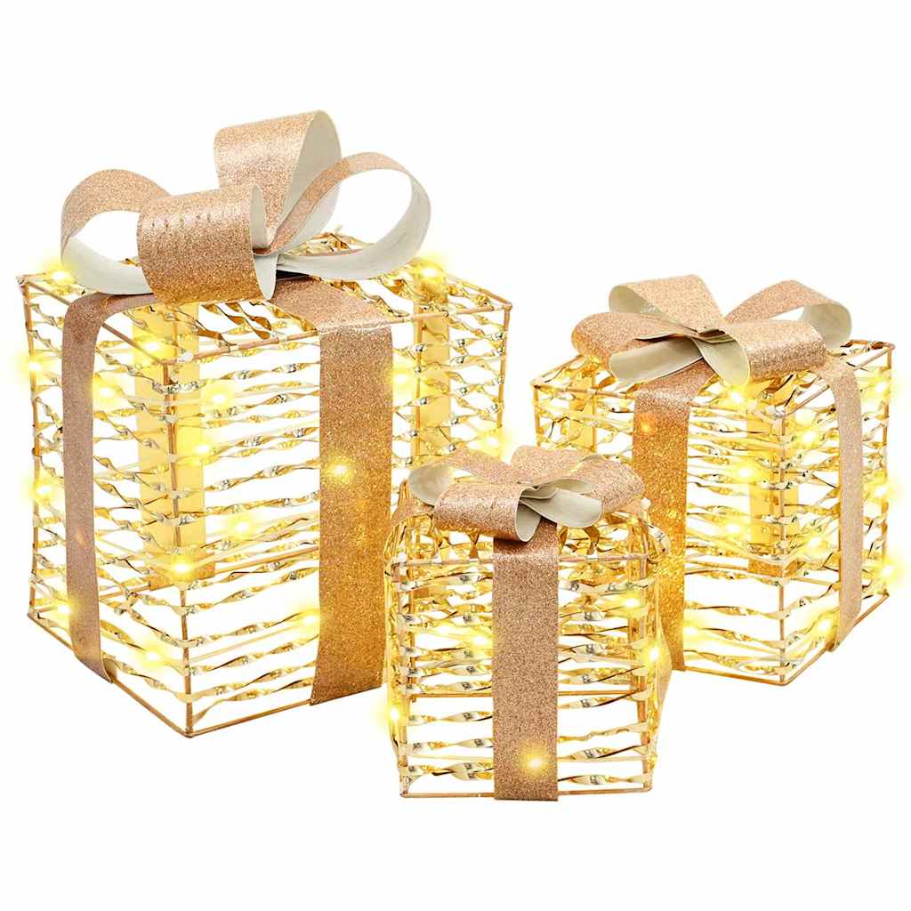 Boîte Cadeau avec 60 LED 3 pcs Blanc chaud 20 x 20 x 20 cm PET - XIOS