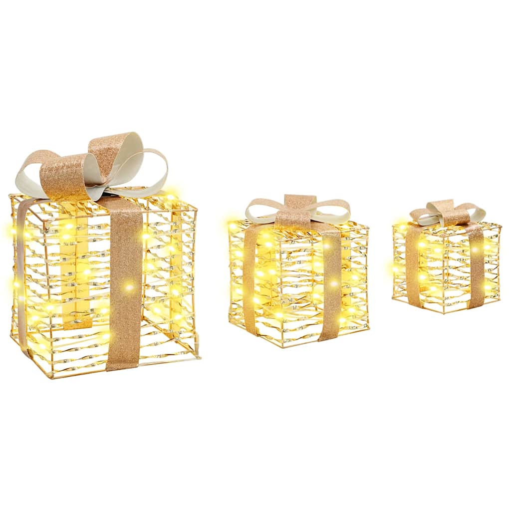 Boîte Cadeau avec 60 LED 3 pcs Blanc chaud 20 x 20 x 20 cm PET - XIOS