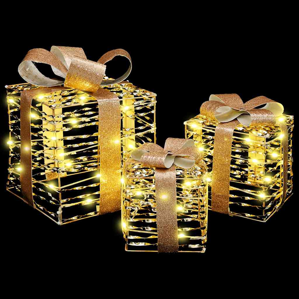 Boîte Cadeau avec 60 LED 3 pcs Blanc chaud 20 x 20 x 20 cm PET - XIOS