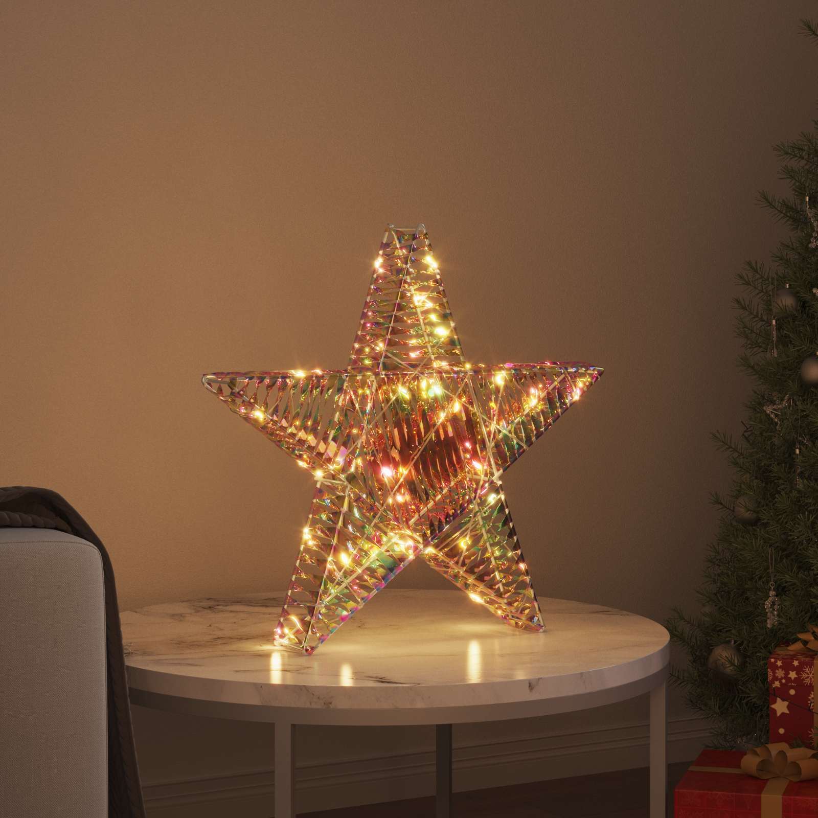 Étoile en 3D avec 50 LED Blanc chaud 55 x 52.5 x 9 cm PET - XIOS