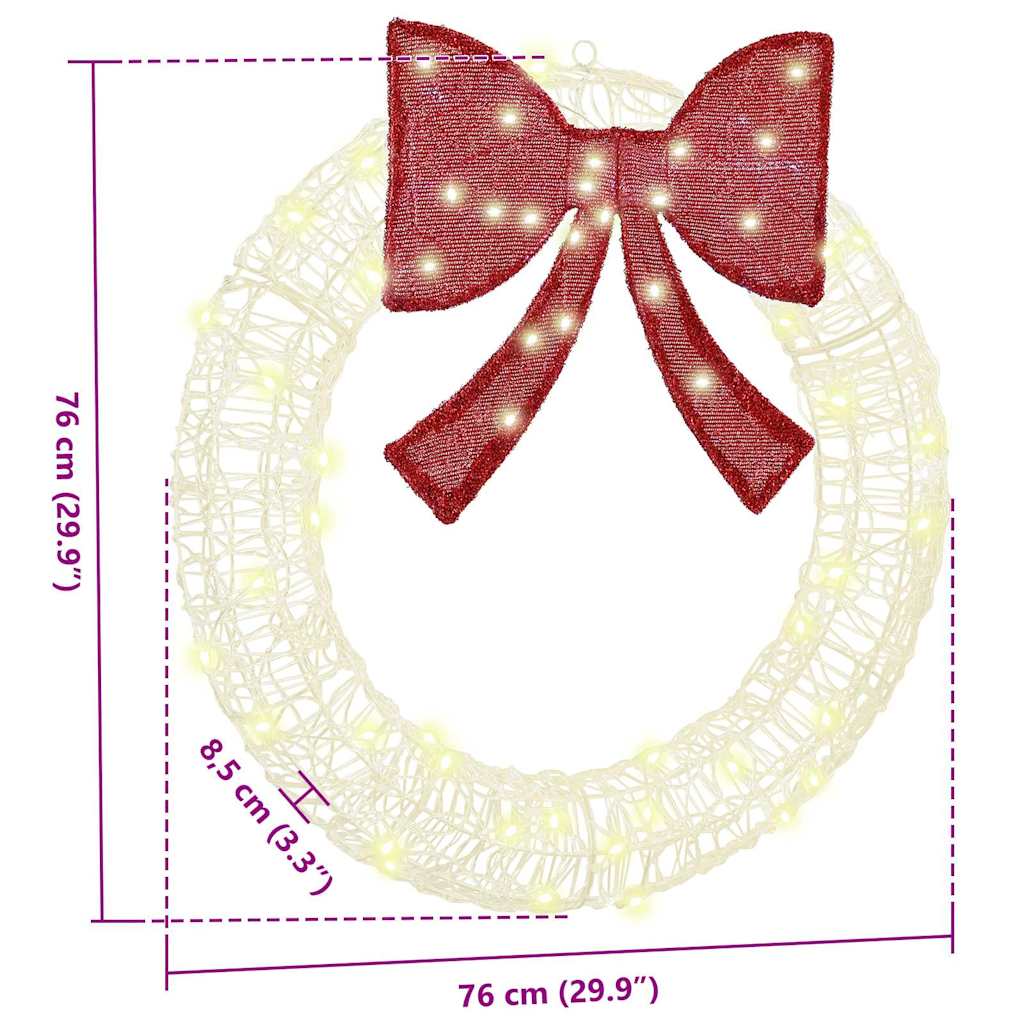 Couronne avec 60 LED Blanc chaud 75 cm Acrylique - XIOS