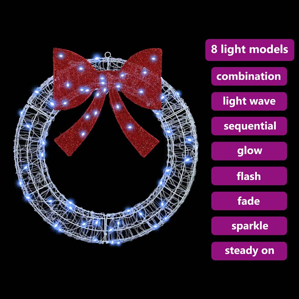 Couronne avec 60 LED Blanc froid 75 cm Acrylique - XIOS