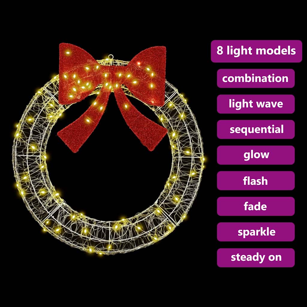 Couronne avec 80 LED Blanc chaud 90 cm Acrylique - XIOS