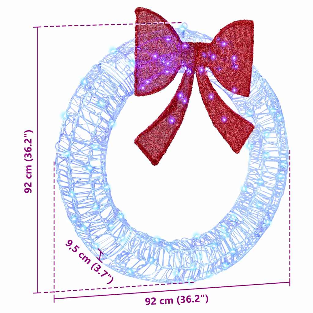 Couronne avec 80 LED Bleu 90 cm Acrylique - XIOS