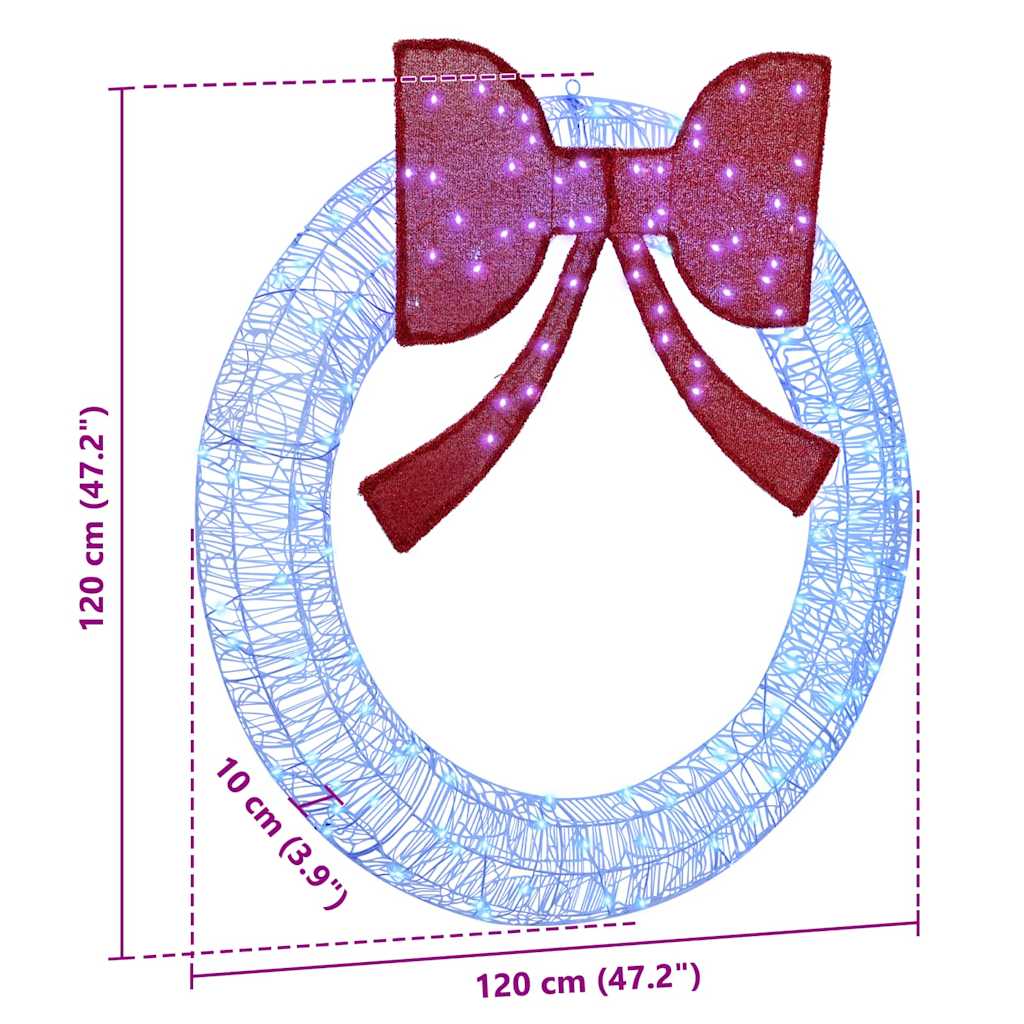 Couronne avec 150 LED Bleu 120 cm Acrylique - XIOS