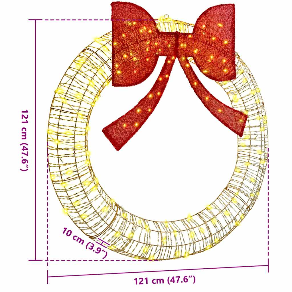 Couronne avec 150 LED Blanc chaud 120 cm PET - XIOS