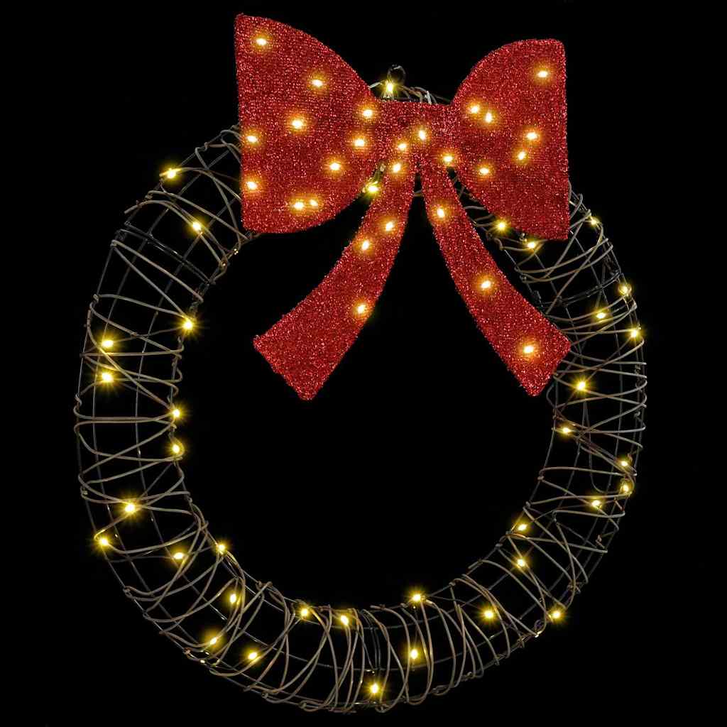 Couronne avec 60 LED Blanc chaud 75 cm Rotin