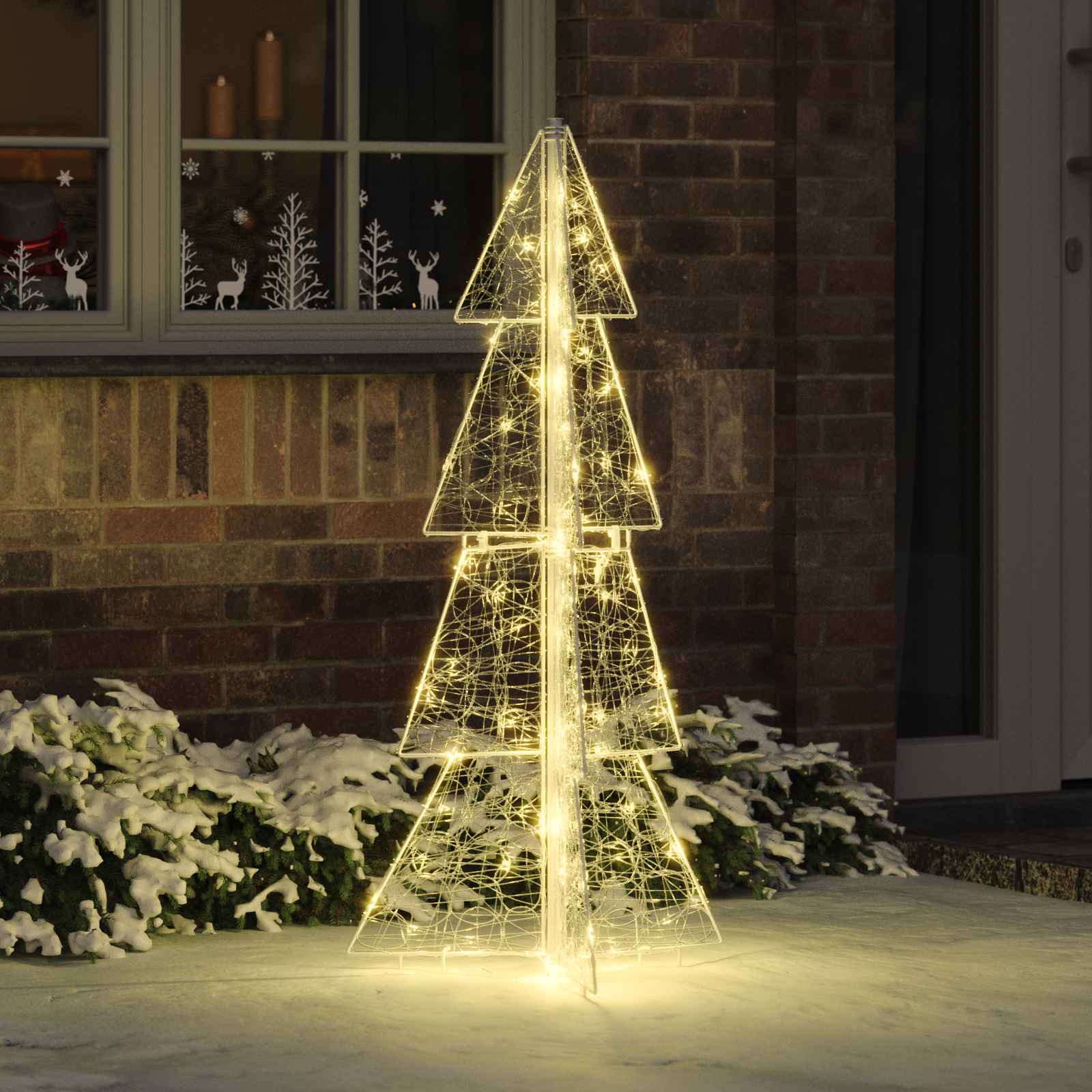 Sapin de Noël avec 100 LED Blanc chaud 120 cm Acrylique - XIOS
