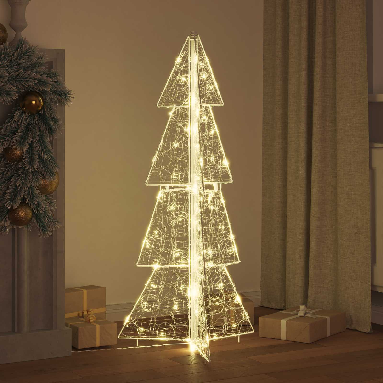 Sapin de Noël avec 100 LED Blanc chaud 120 cm Acrylique - XIOS