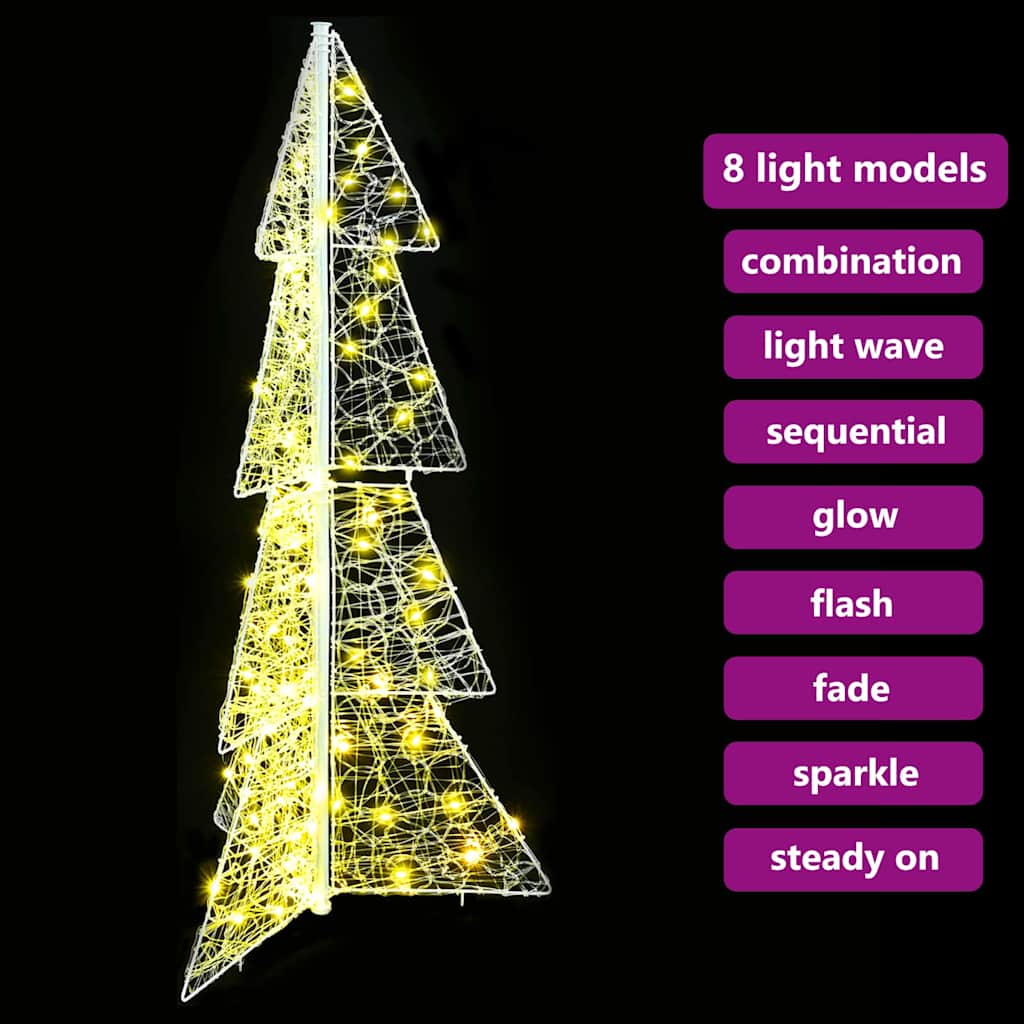 Sapin de Noël avec 100 LED Blanc chaud 120 cm Acrylique - XIOS