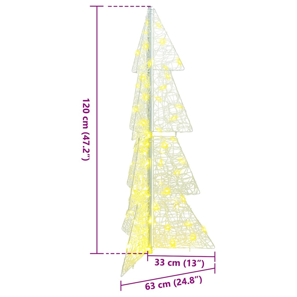 Sapin de Noël avec 100 LED Blanc chaud 120 cm Acrylique - XIOS